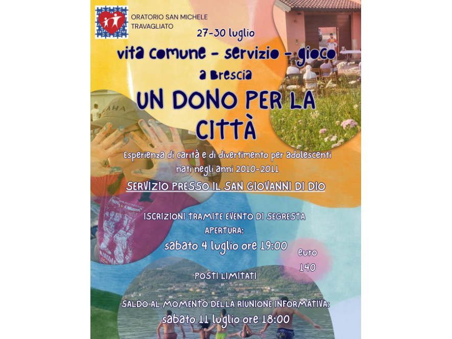UN DONO PER LA CITTA' - CAMPO 1°- 2° SUPERIORE